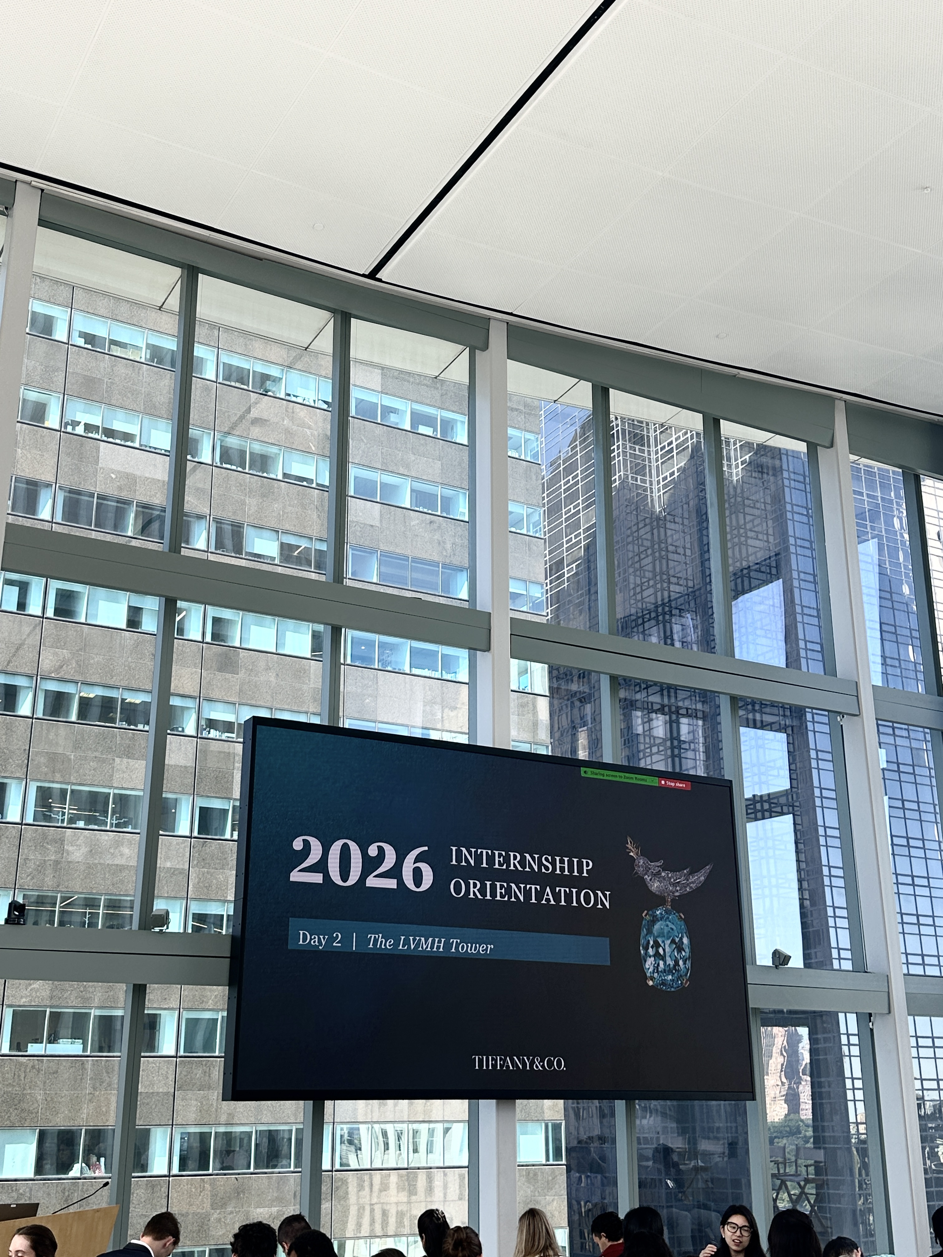 Tiffany & Co. internship orientation at the LVMH Tower